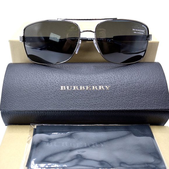 Burberry Other - NEW BURBERRY BE3074 GUNMETAL GREY LENS AUTHENTIC SUNGLASSES 63-15